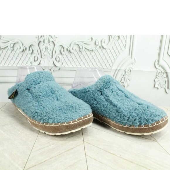 LL Bean Aqua Knit Slip On Wicked Good Fleece Lined Cozy Slippers Size 8 M - Picture 2 of 9